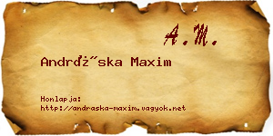 Andráska Maxim névjegykártya